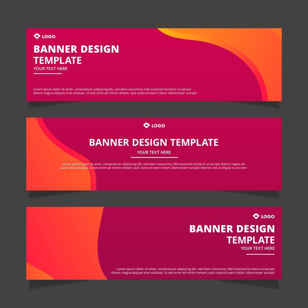 Set of modern abstract vector banners design. Template ready for use in web or print design.