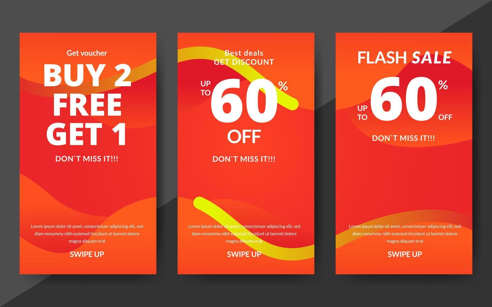 Flash sale discount banner template promotion, end of season special offer banner, template design for media promotions and social media promo, vector illustration.