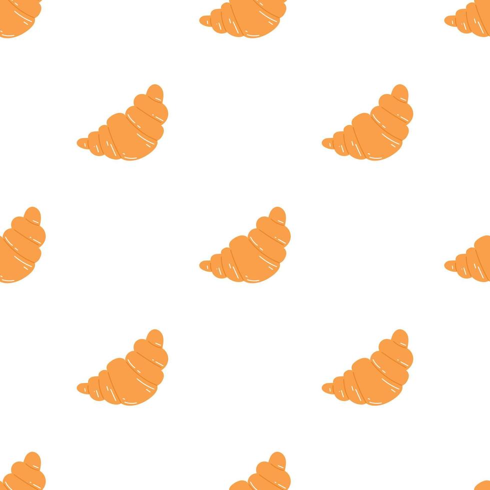 Seamless pattern with croissant. Flat vector background of pastry, bakery product, snack