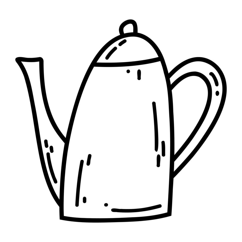 Hand drawn doodle teapot icon. Vector illustration of kitchenware