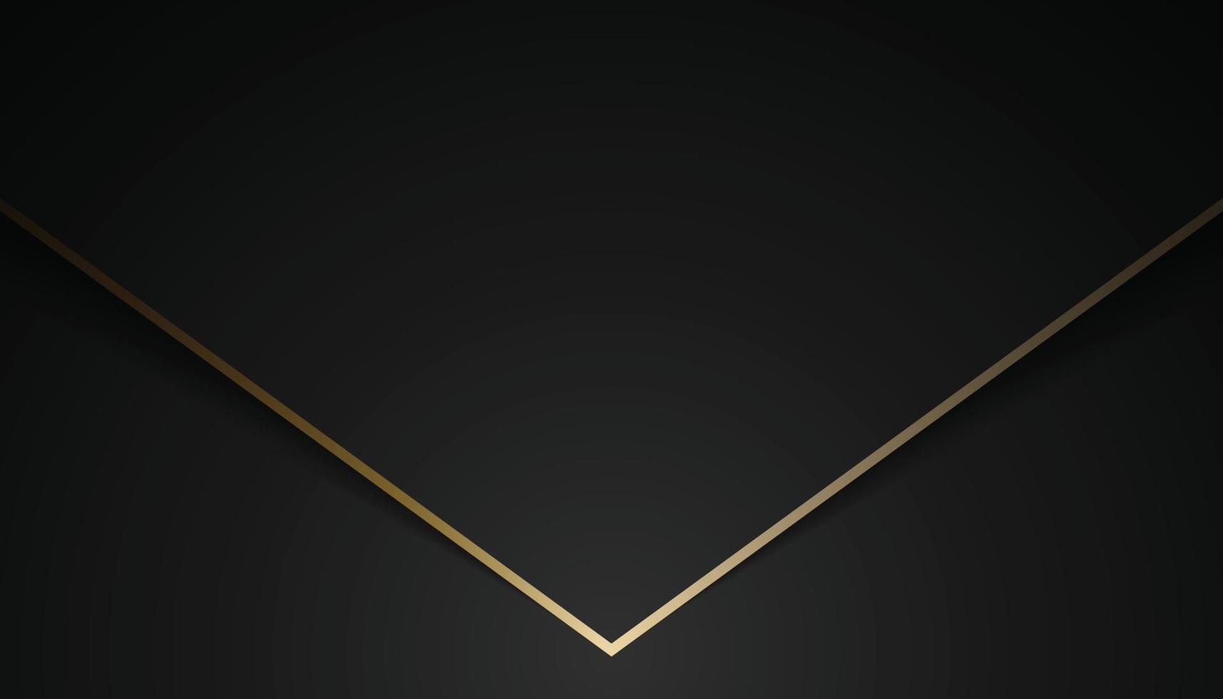 Abstract Luxury Background. Geometric Shape and Gold Lines on Black Texture Background vector
