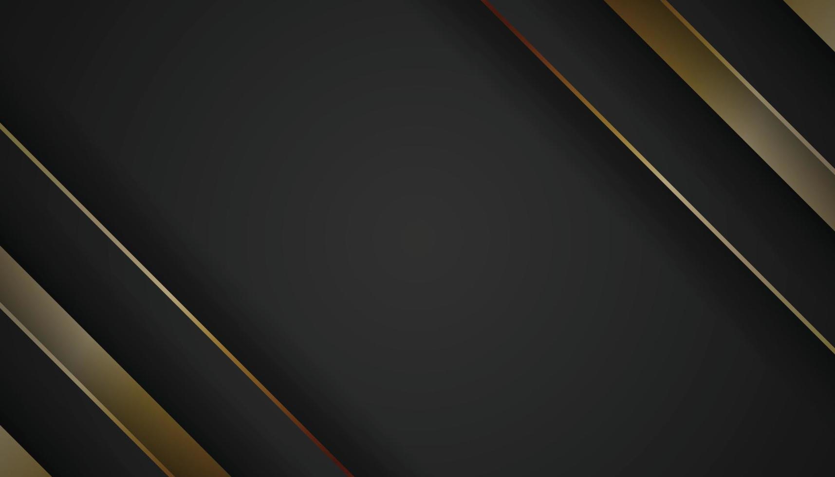 Modern Black Background with Golden Lines, Luxury Style. Diagonal Gold Lines on Dark Template. Vector Illustration