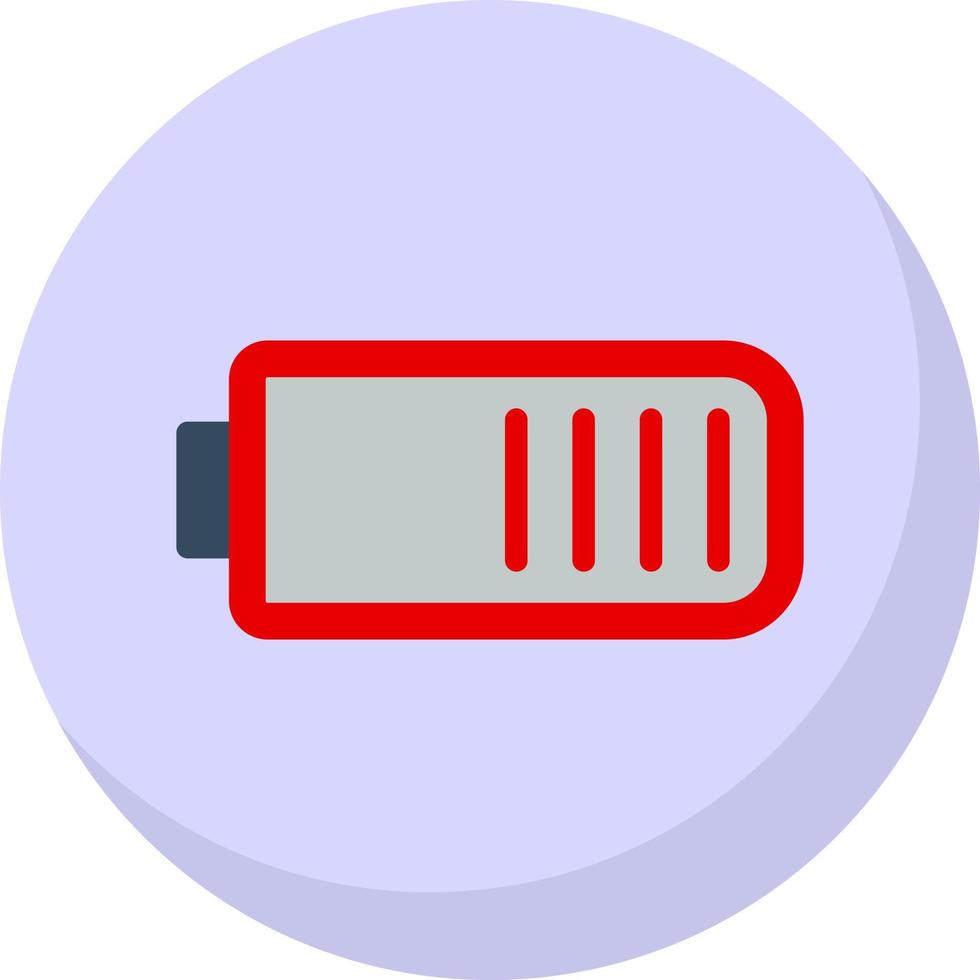 Battery Quarter Vector Icon Design