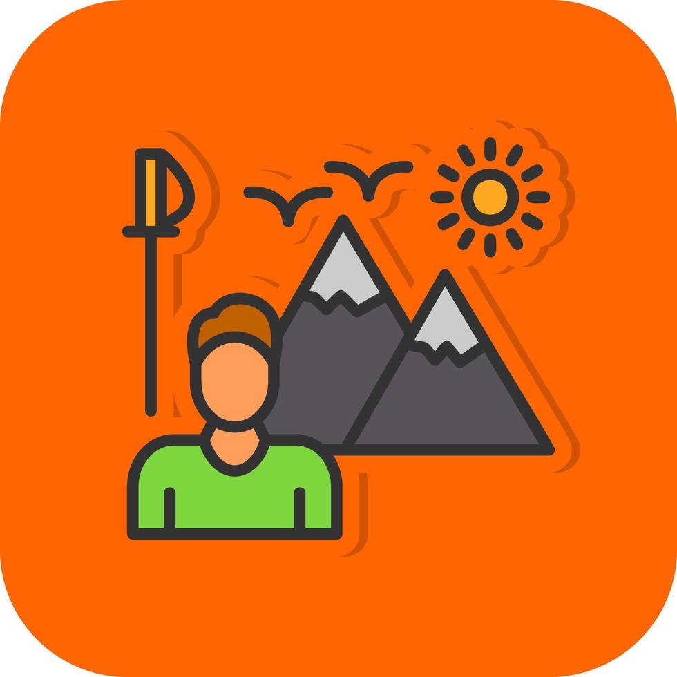 Hiking Vector Icon Design