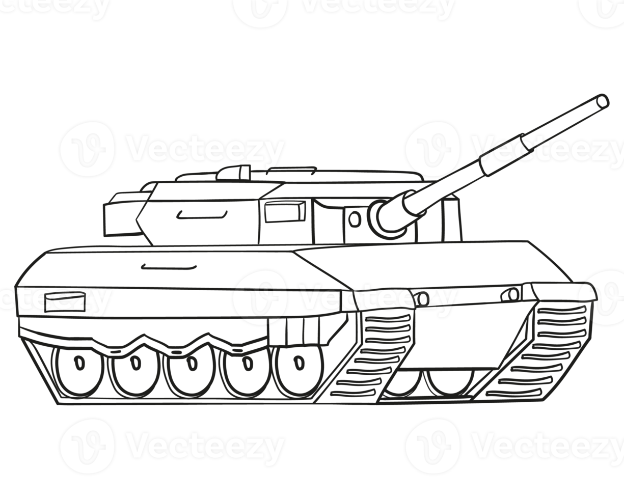 principale battaglia serbatoio nel linea arte. Tedesco militare veicolo leopardo 2. png illustrazione.