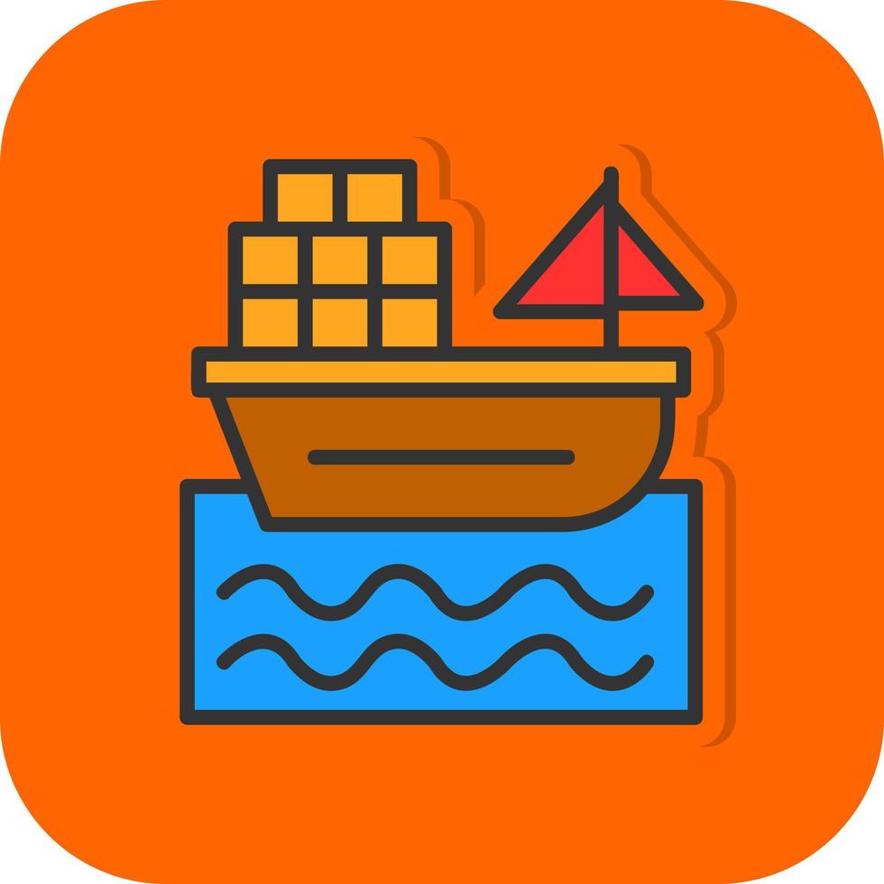 Cargo Boat Vector Icon Design