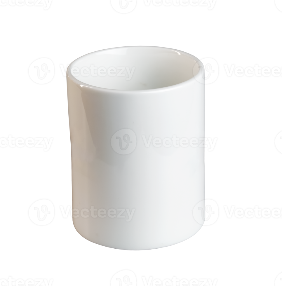 White cup isolate. Side view. Mockup template png