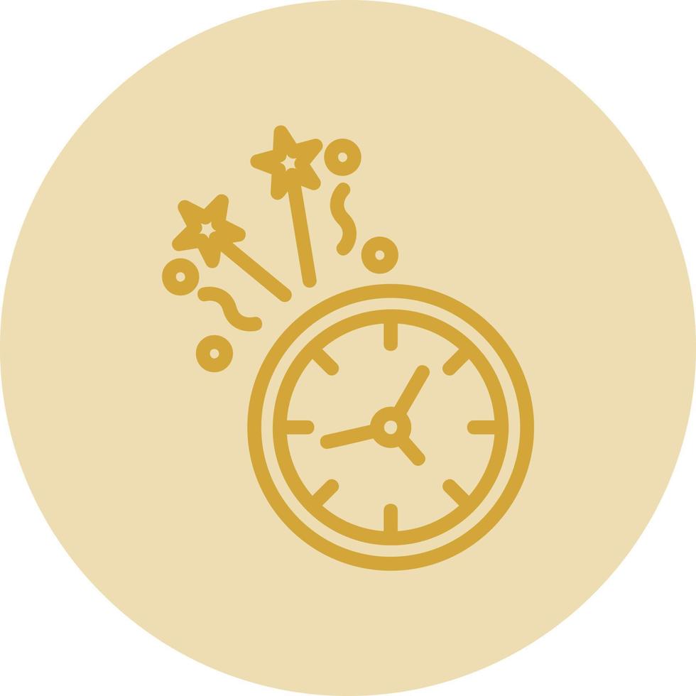 New Year Clock Vector Icon Design