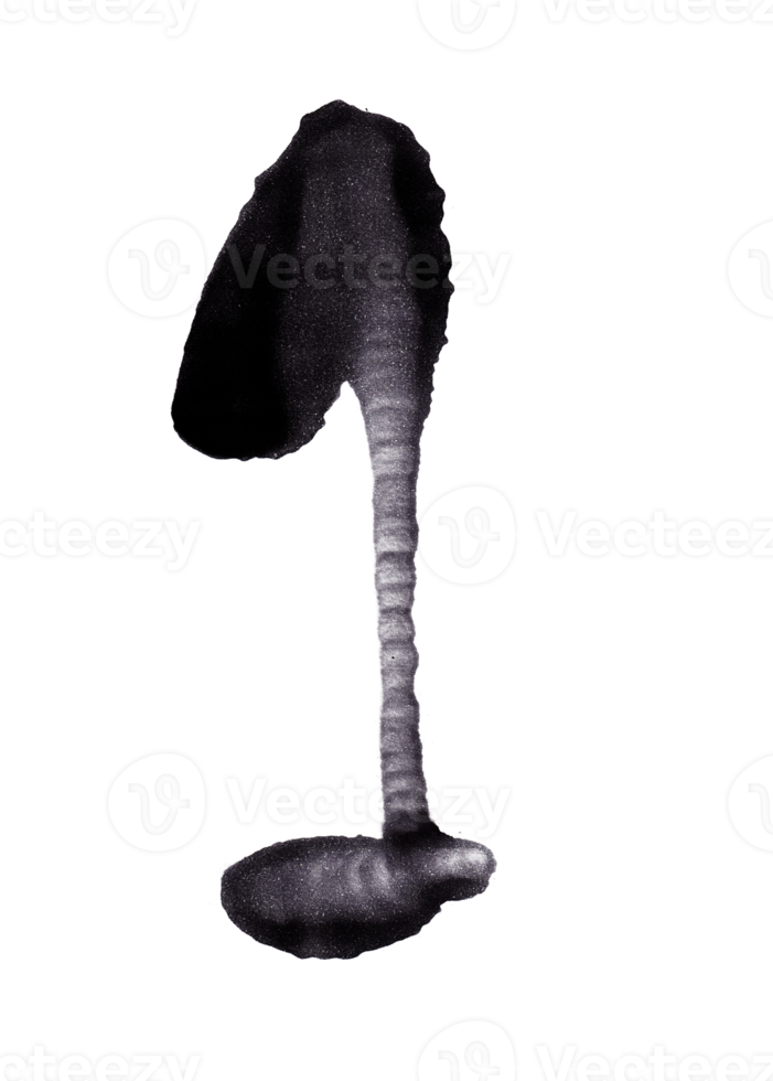 Number 1 in spray brush isolated png