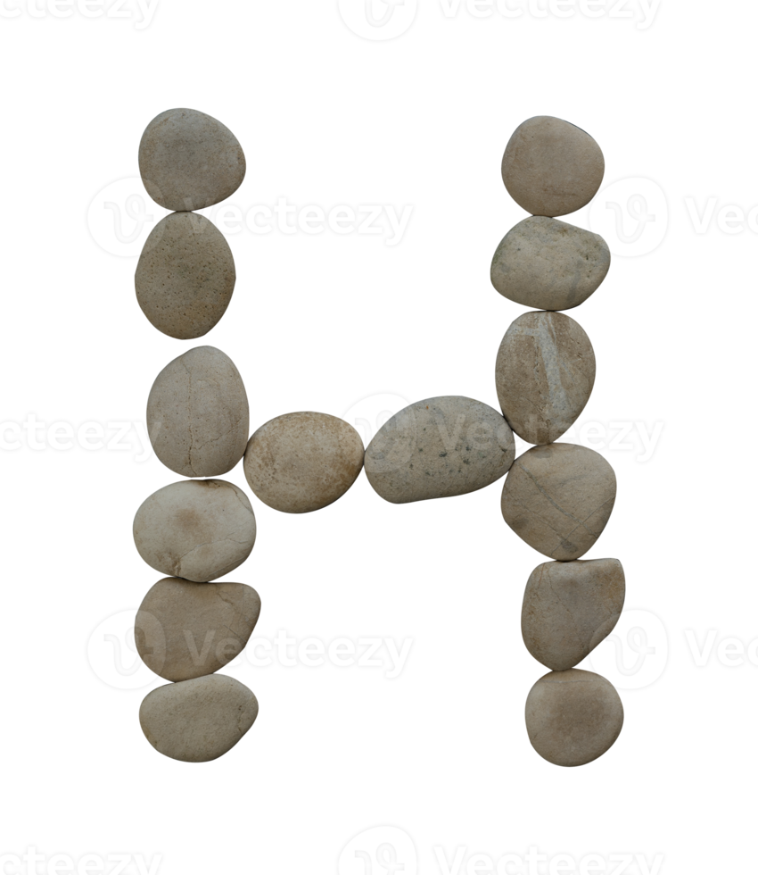 Letter H in stone isolated png