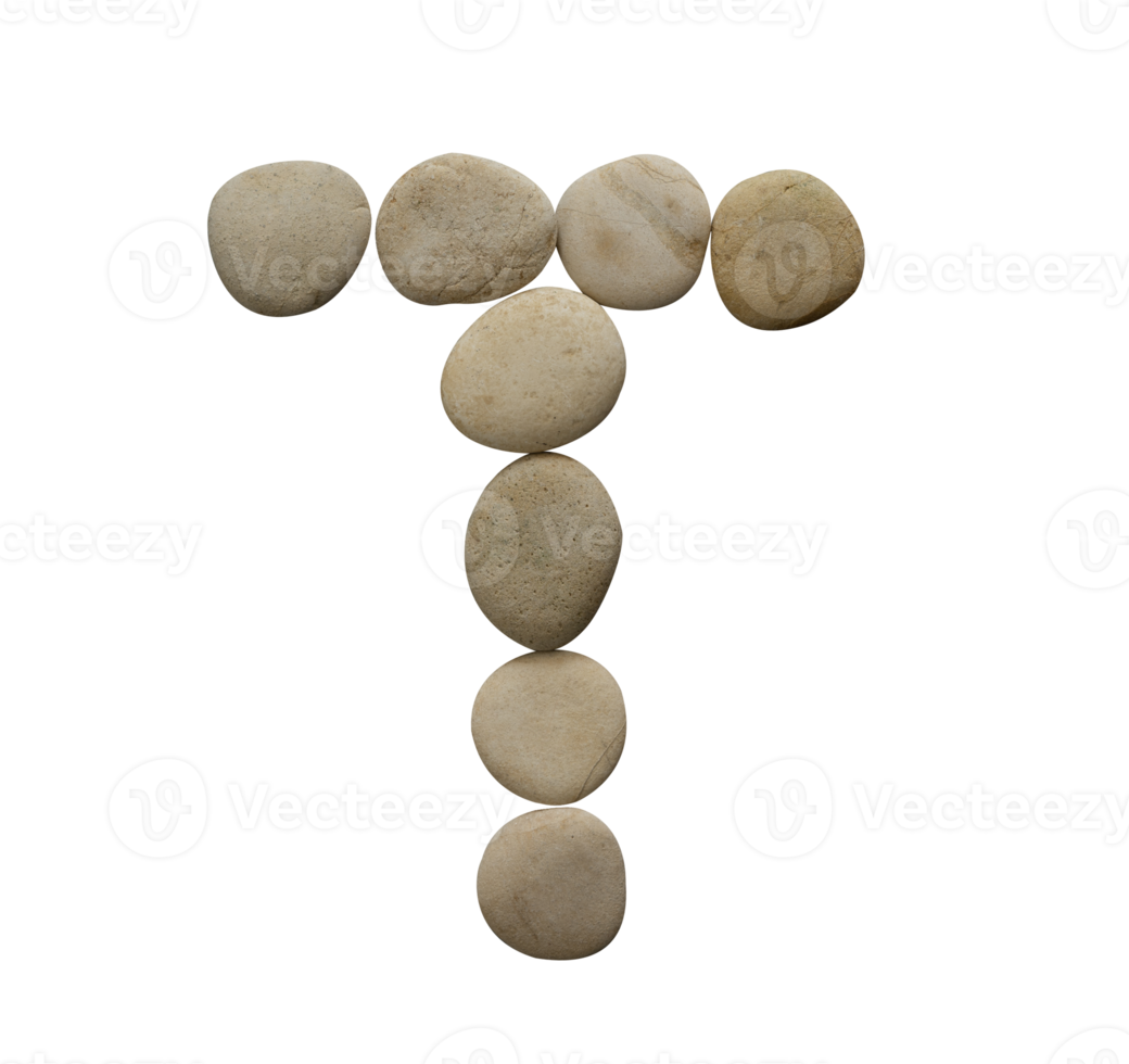 Letter T in stone isolated png
