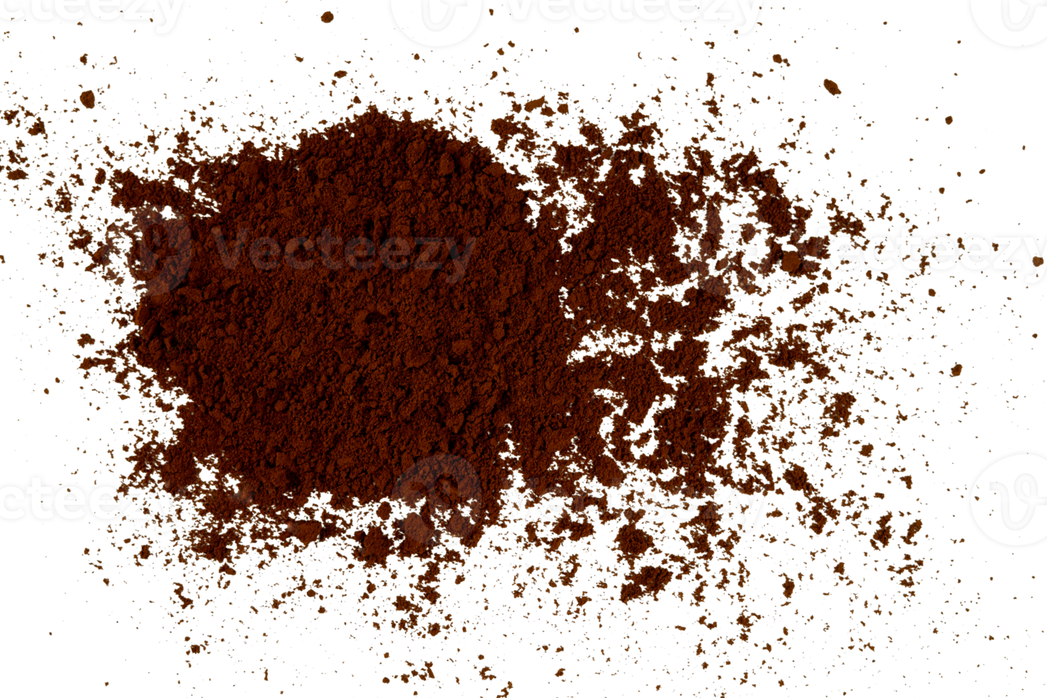 Instant roasted coffee powder isolated png
