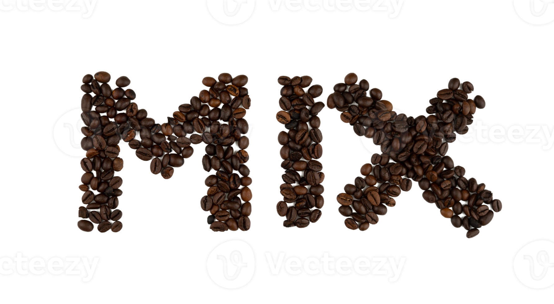 MIX word made of coffee beans png