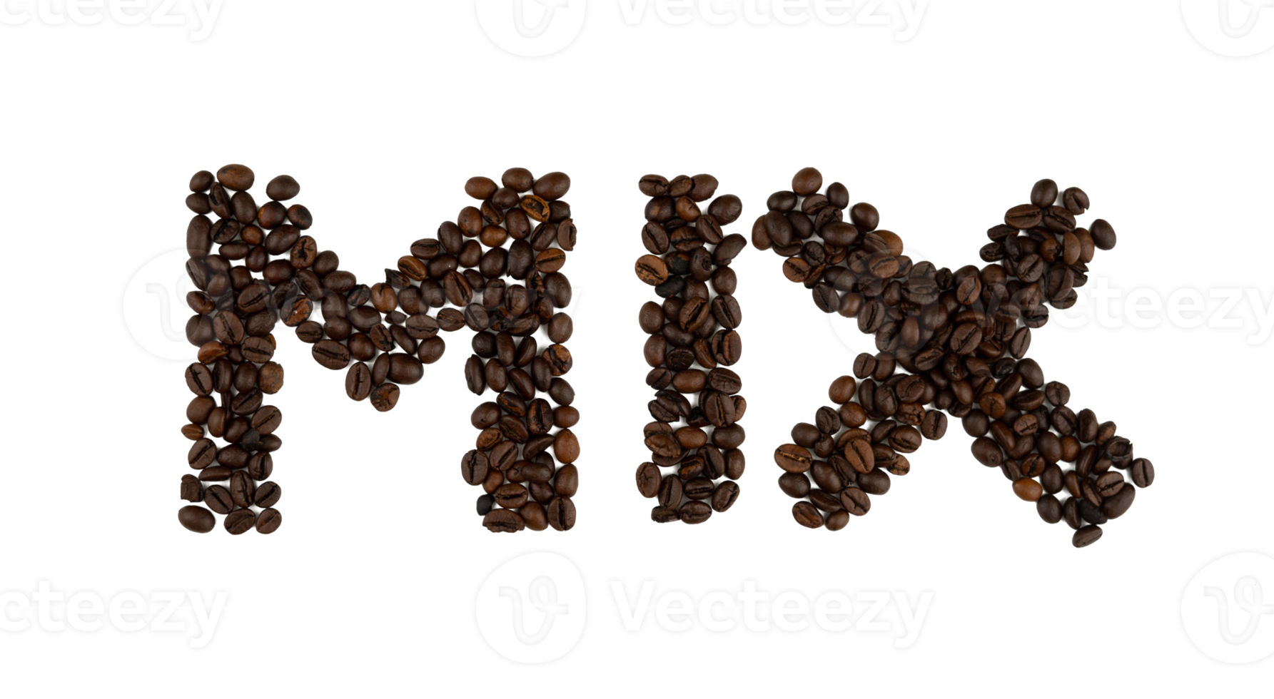 MIX word made of coffee beans png