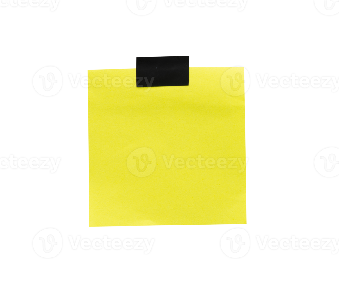 Yellow Sticky note paper with black tape png