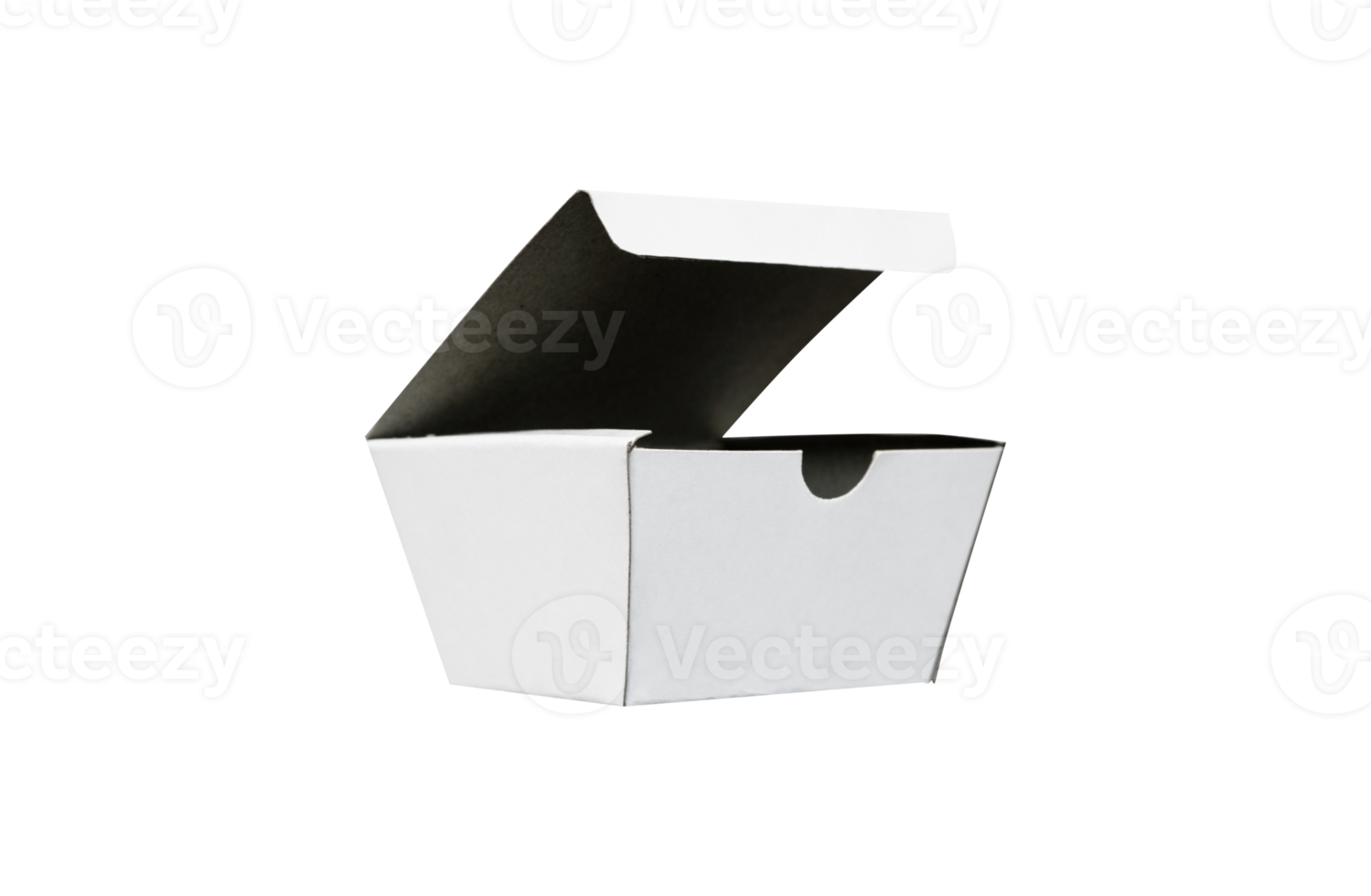 open white cardboard box isolated for mockups png