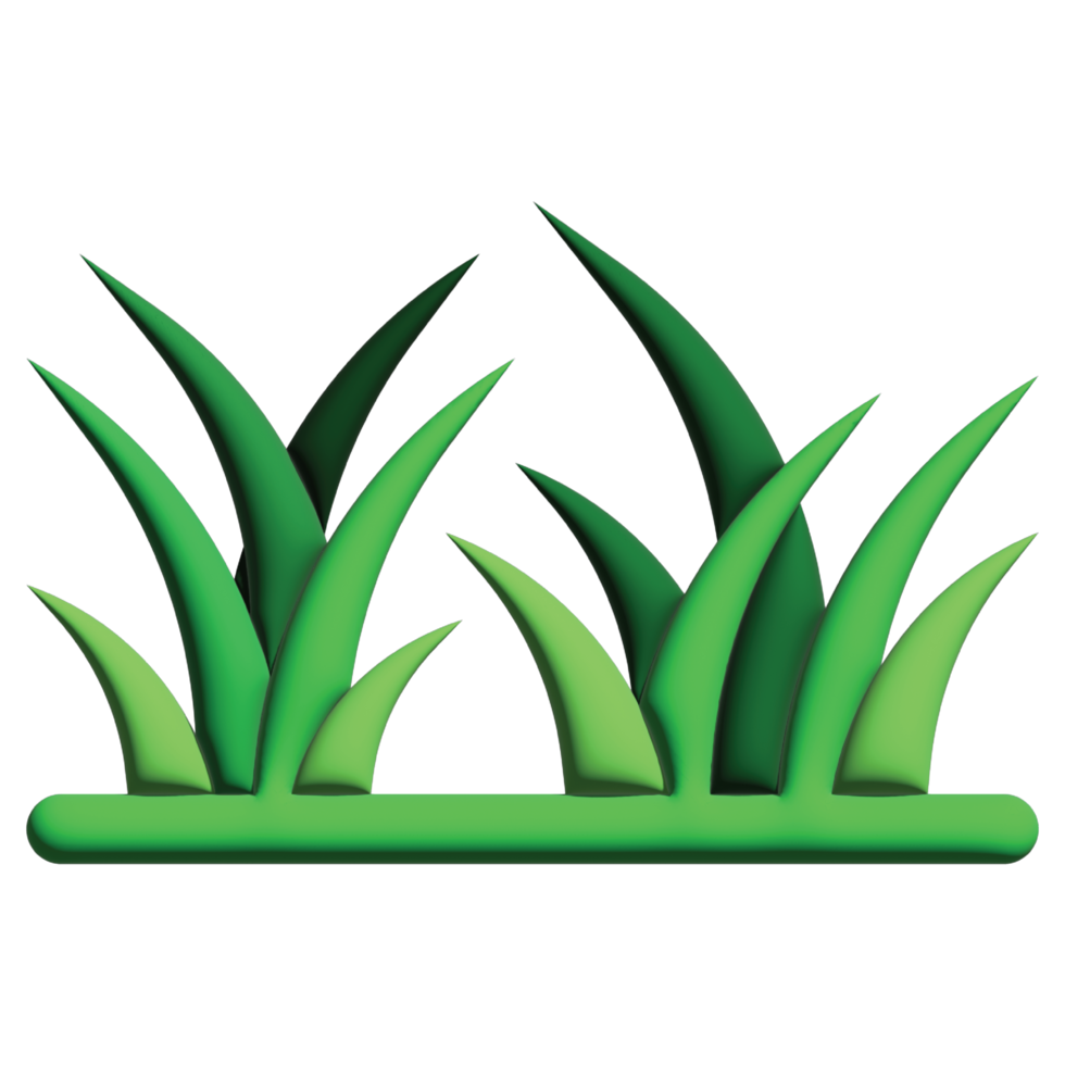 3D illustration grass in nature set png