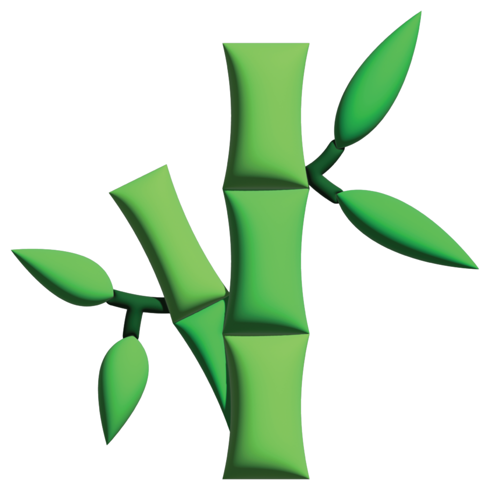 3D illustration bamboo in nature set png
