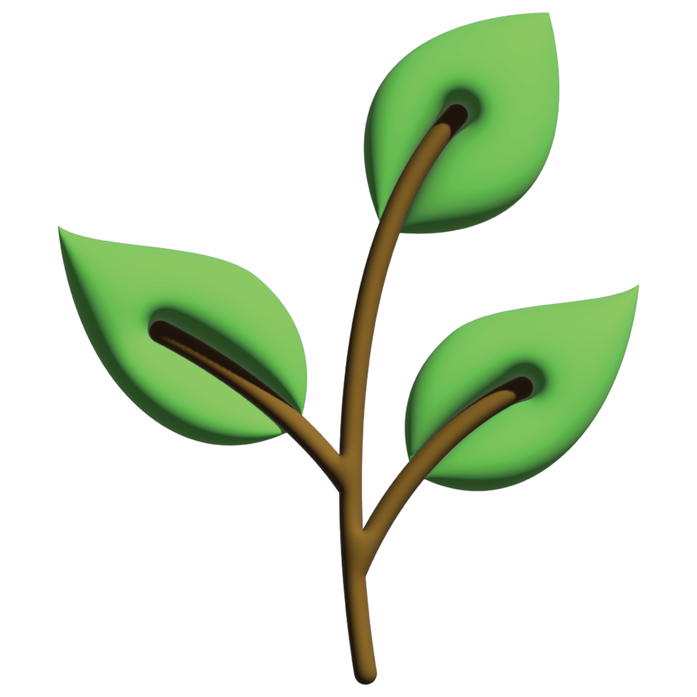 3D illustration leaf in nature set png