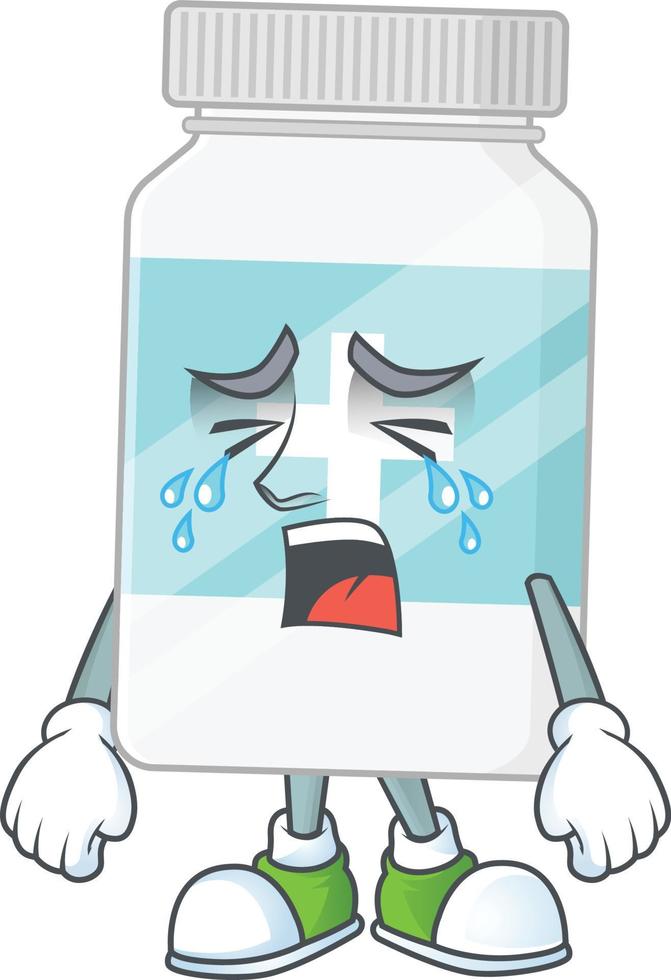 Supplement bottle Cartoon character vector