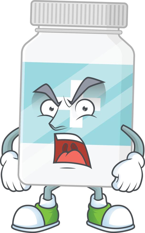 Supplement bottle Cartoon character vector