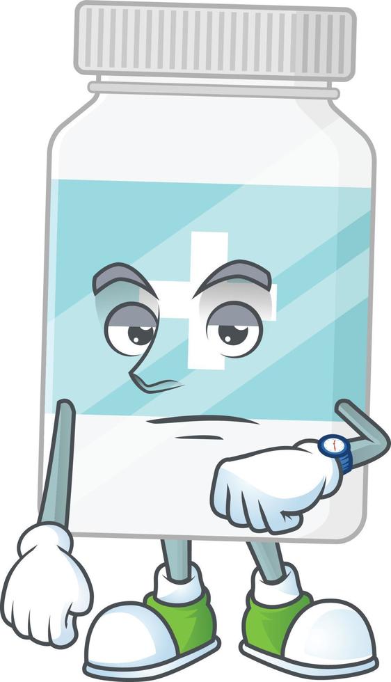 Supplement bottle Cartoon character vector