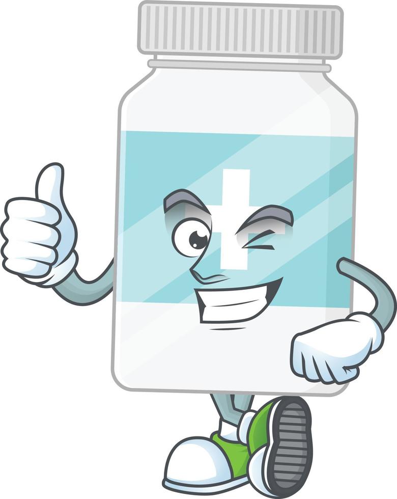 Supplement bottle Cartoon character vector