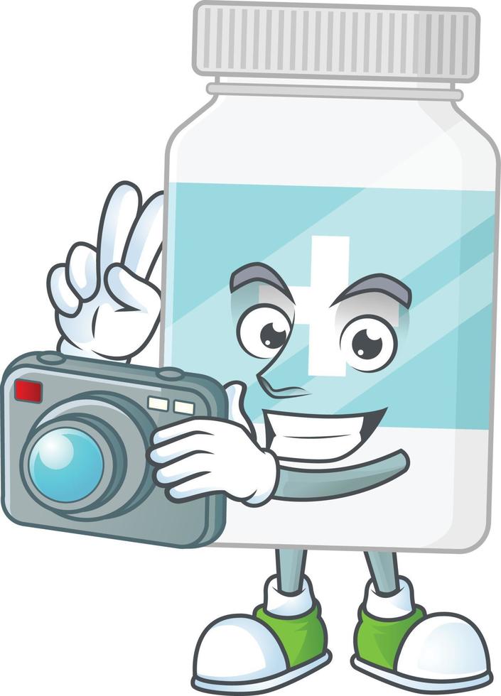 Supplement bottle Cartoon character vector