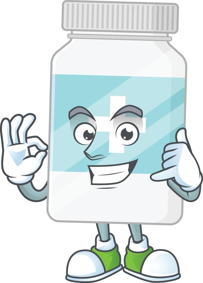 Supplement bottle Cartoon character vector