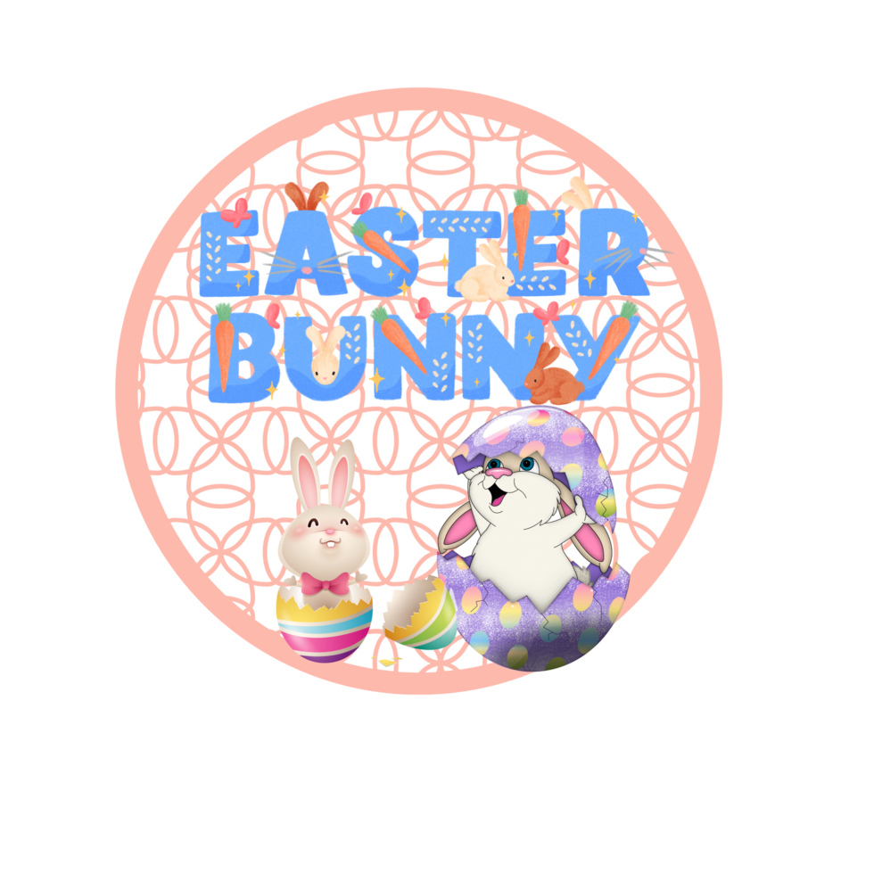 Round Easter Bunny png