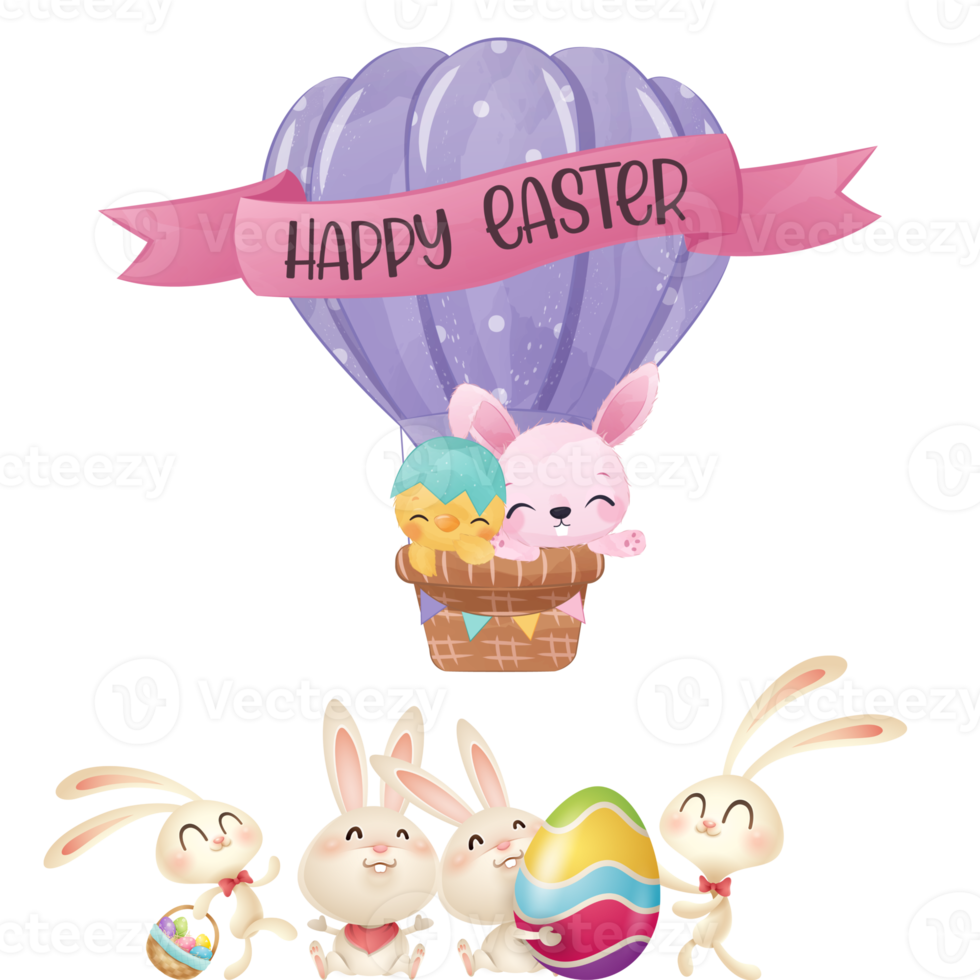 Happy Easter Day with Balloon png