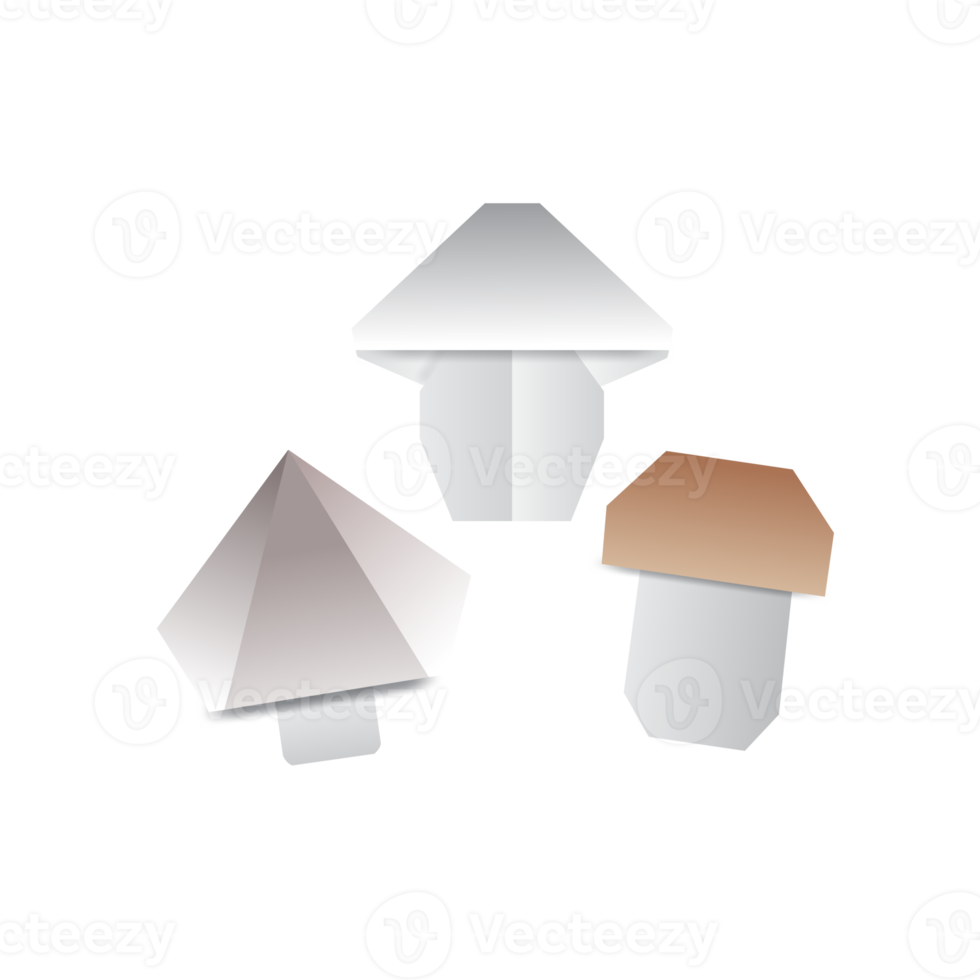 Illustration with mushroom origami. 21285935 PNG