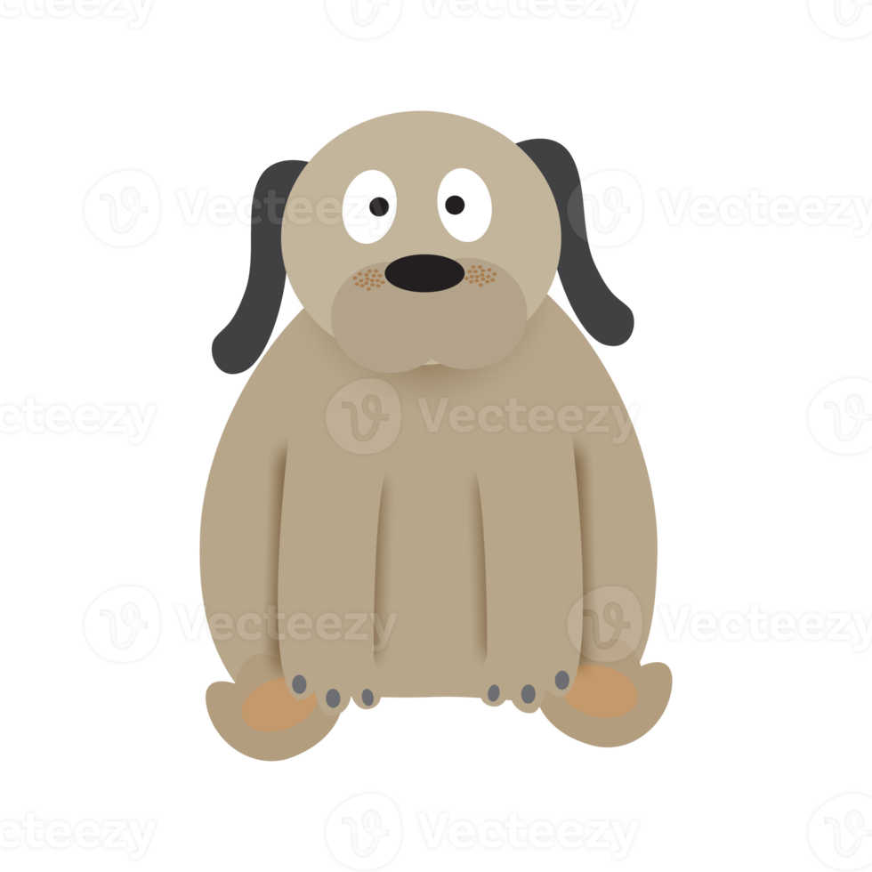 Illustration of funny dog in cartoon style. png