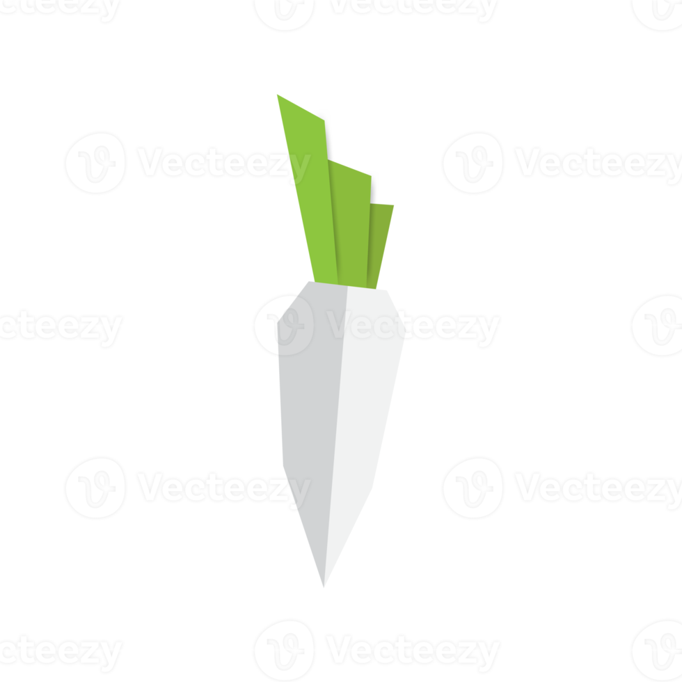 White radish origami style. png