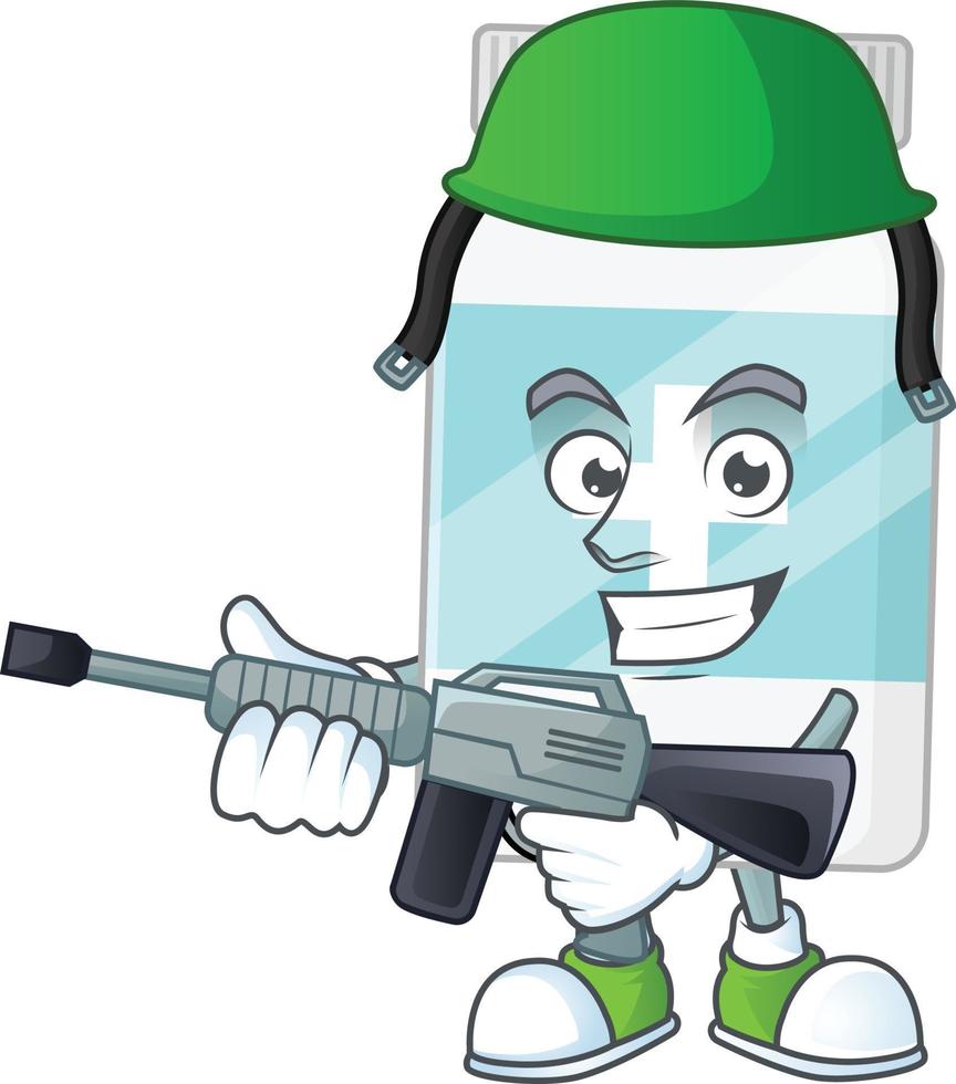 Supplement bottle Cartoon character vector