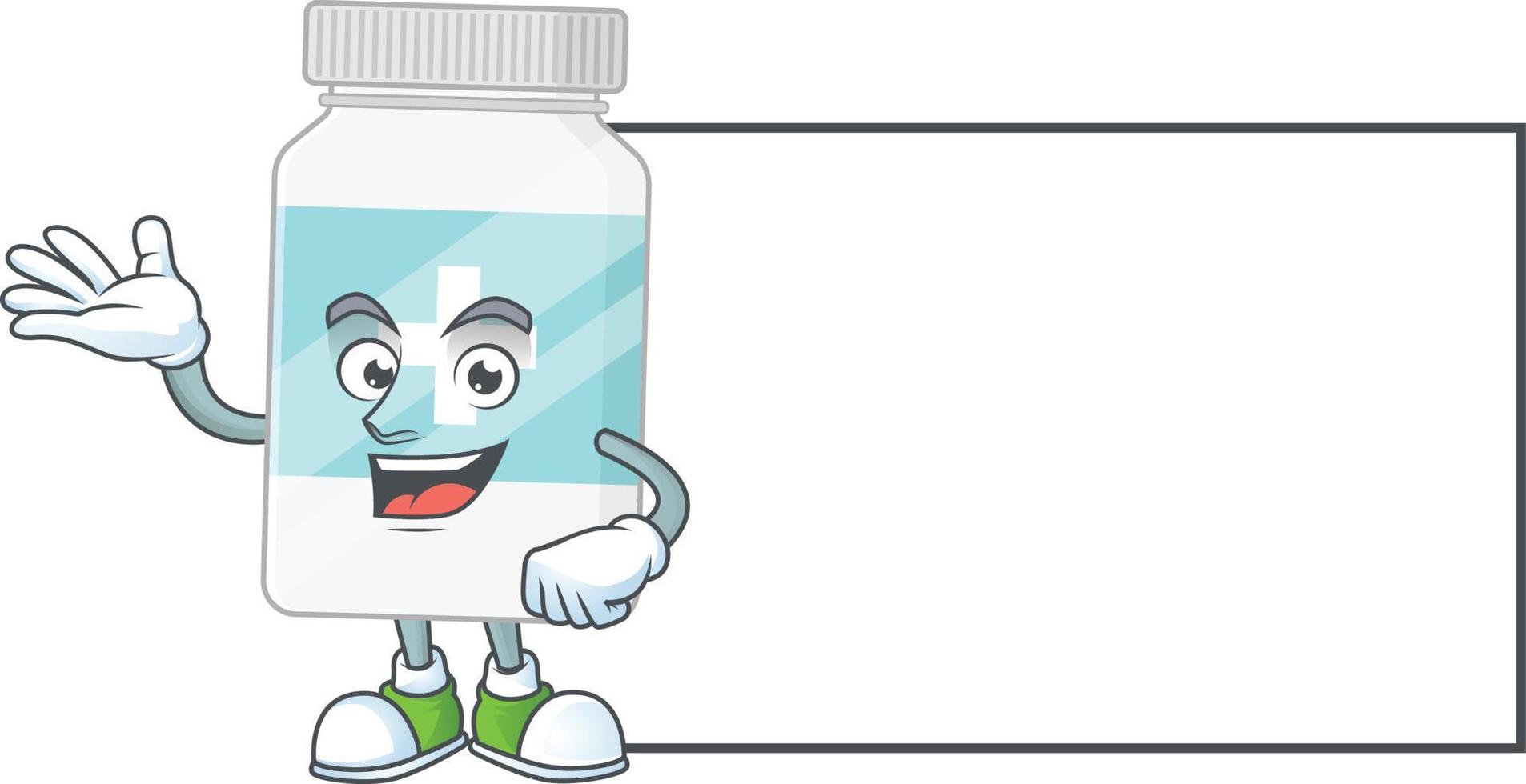 Supplement bottle Cartoon character vector