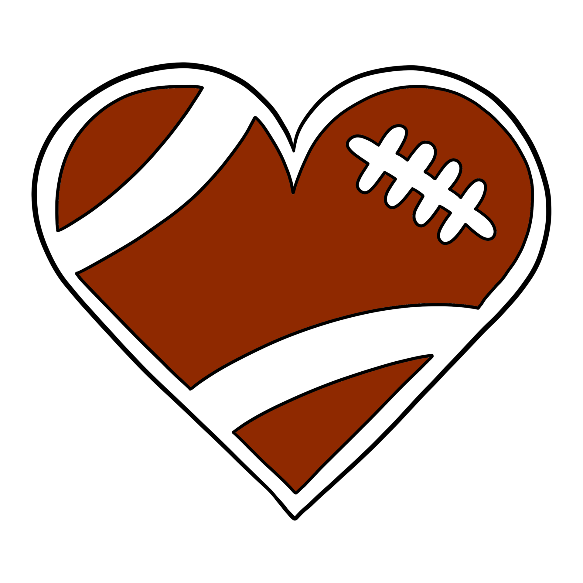 American Football In Heart Shape 21285969 PNG 