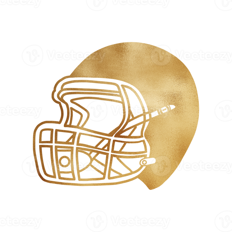 Elegant Golden American Football Helmet png