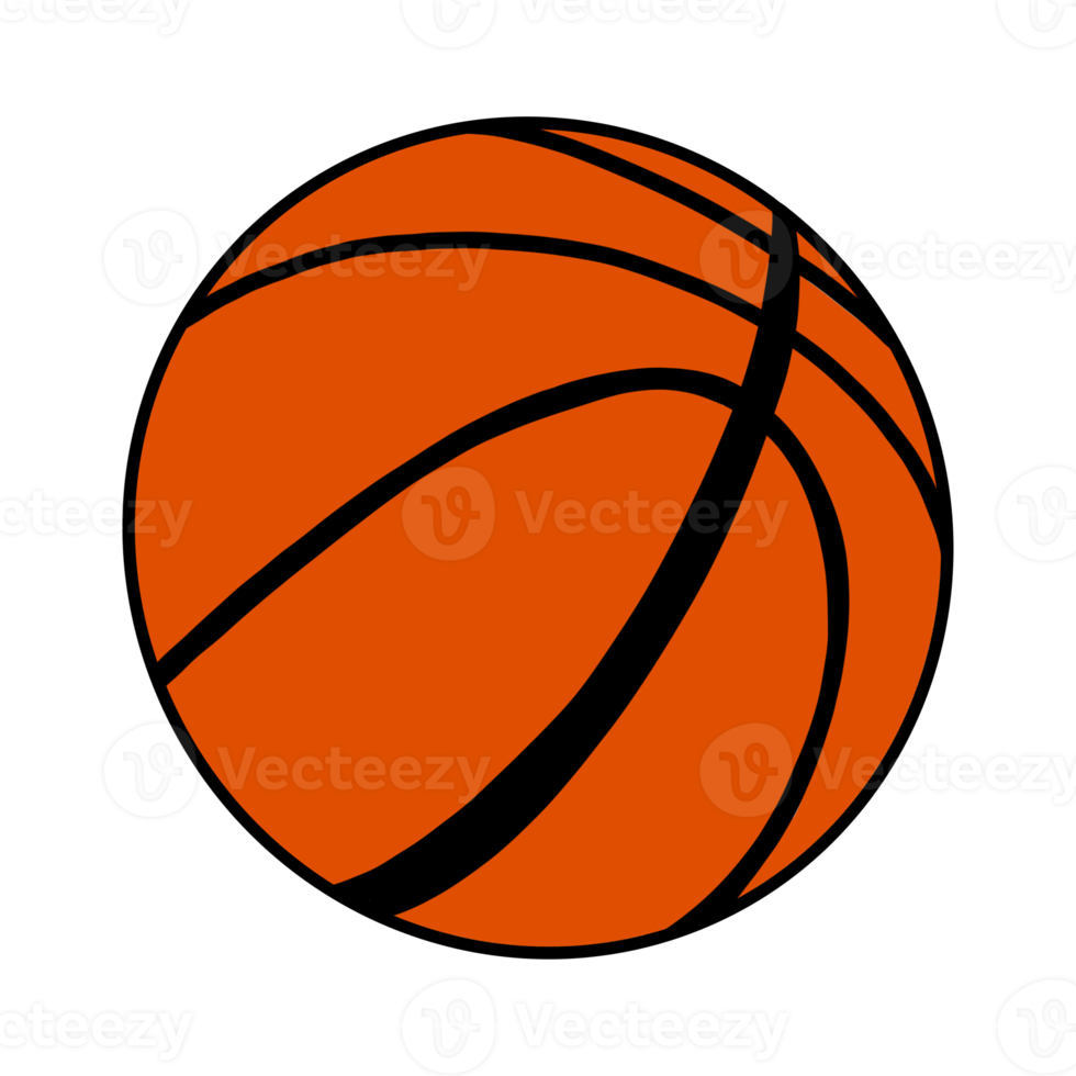 naranja baloncesto handrawn png