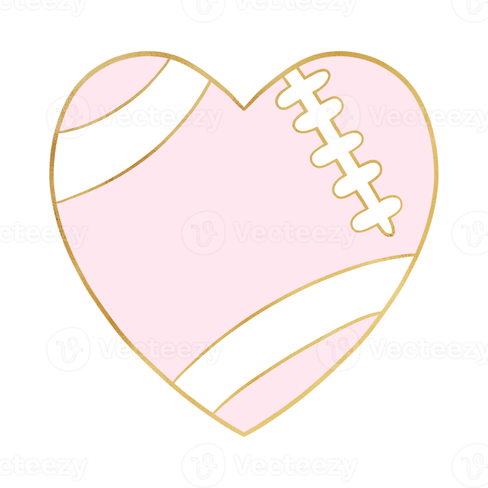 Cute Pink Heart American Football png