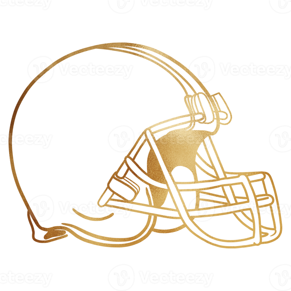 Golden American Football Helmet Outline png