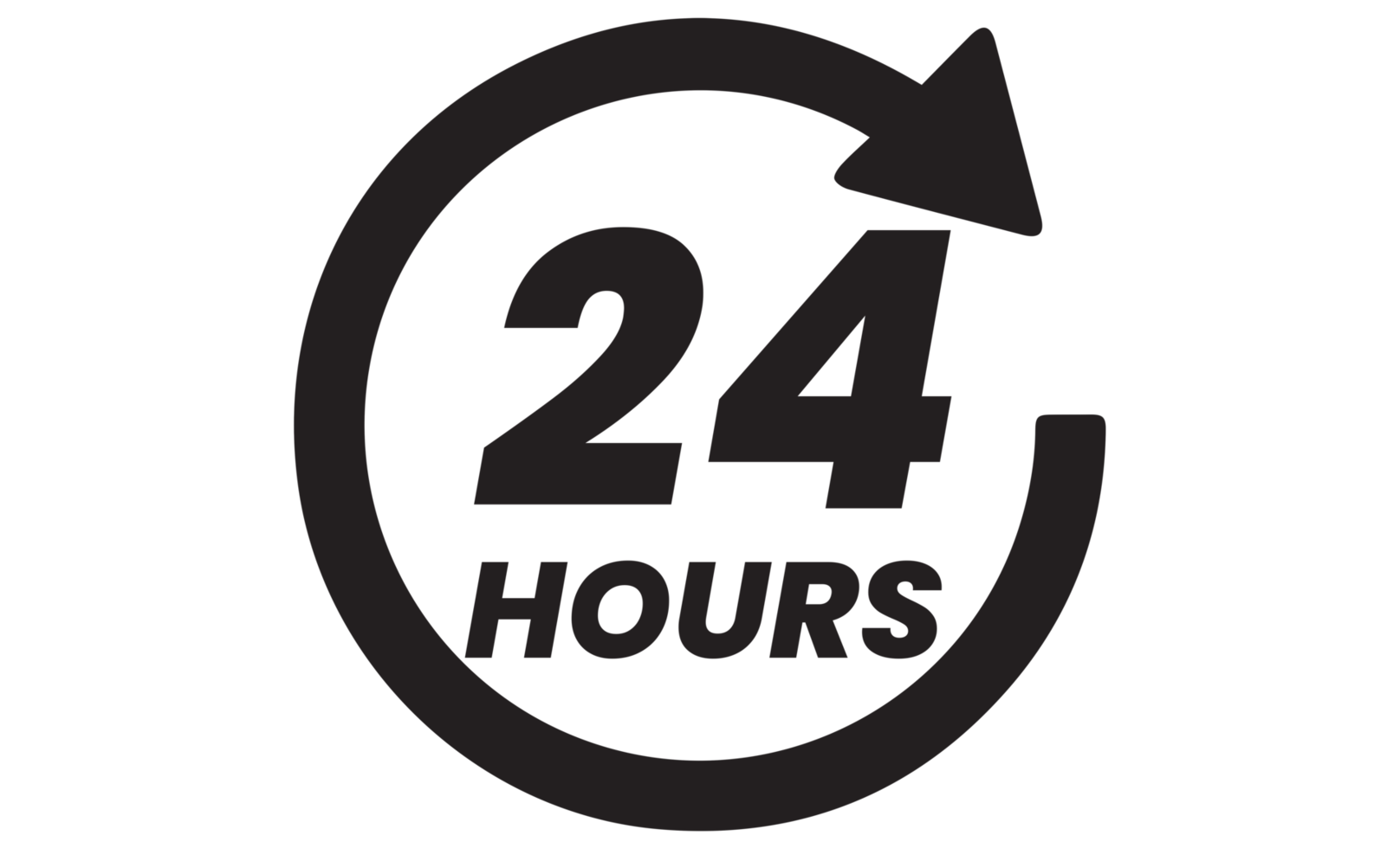 24 Hours sign on transparent background. png