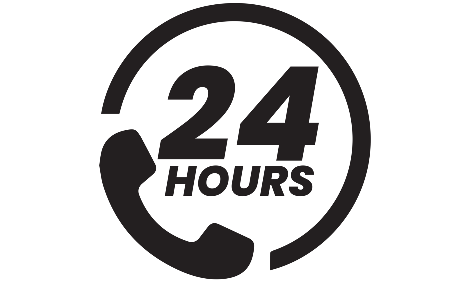 24 Hours sign on transparent background. png