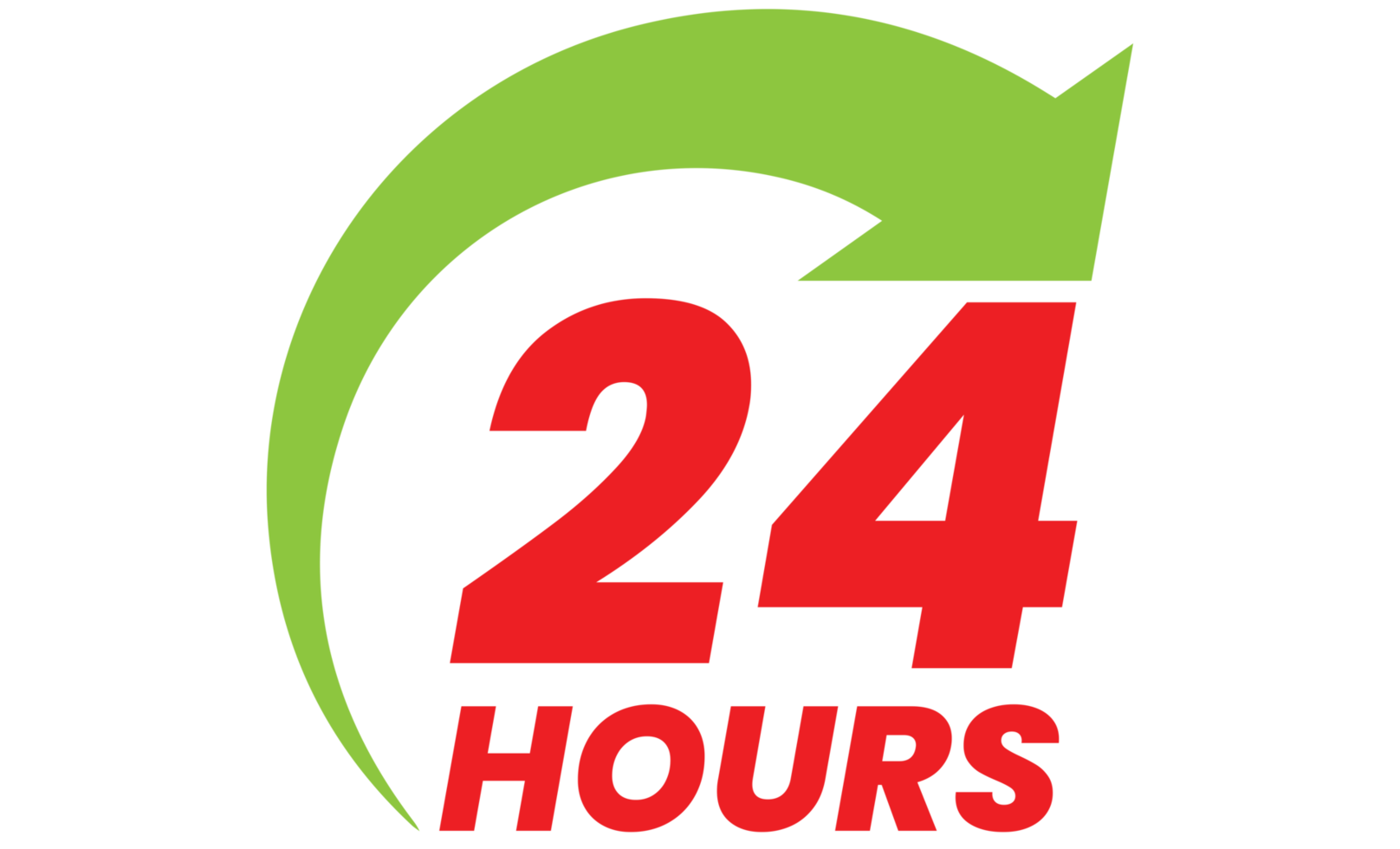 24 Hours sign on transparent background. png