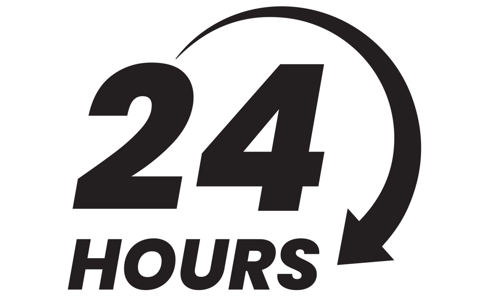 24 Hours sign on transparent background. png