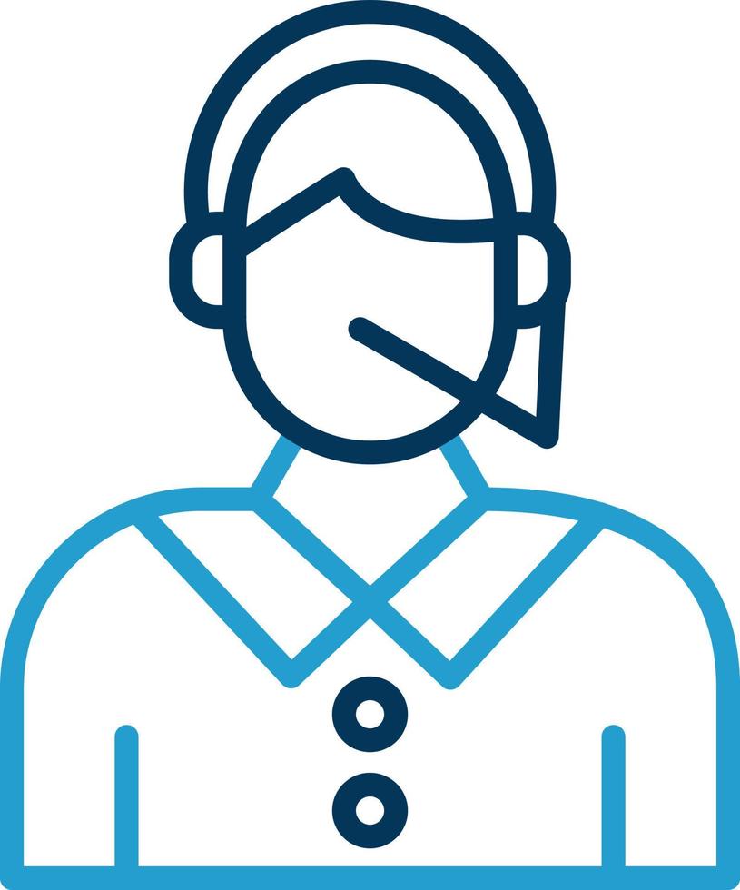 Call Center Agent Vector Icon Design