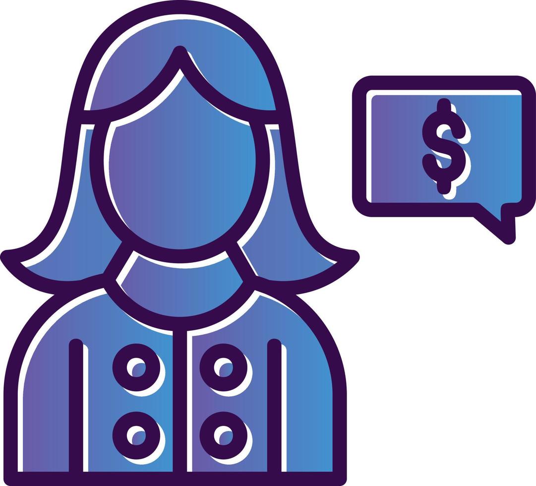 Female Financial Advisor Vector Icon Design