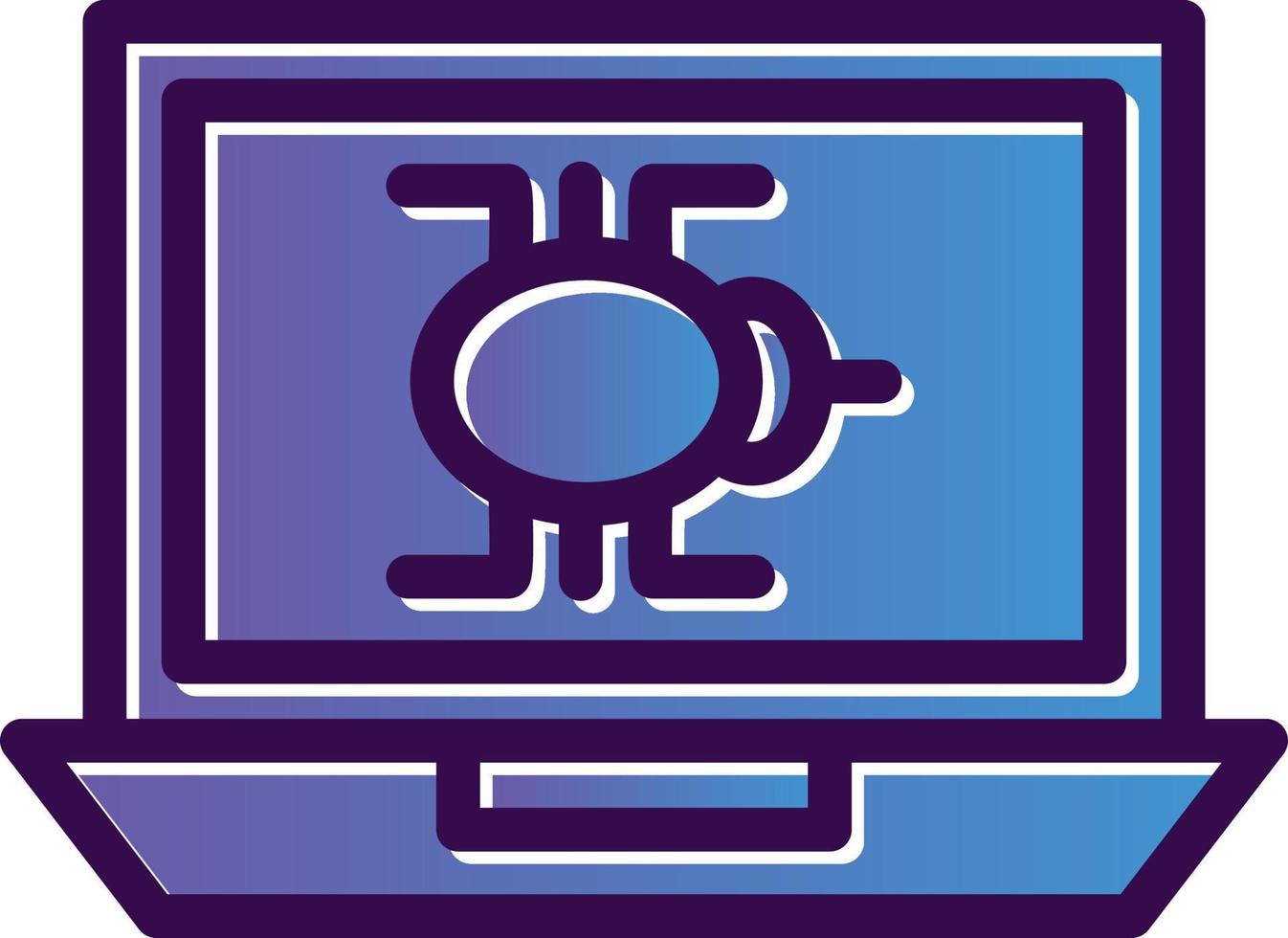 Laptop Virus Vector Icon Design