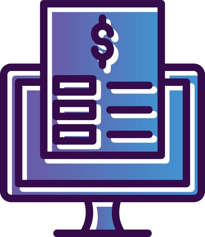 Online Invoice Vector Icon Design