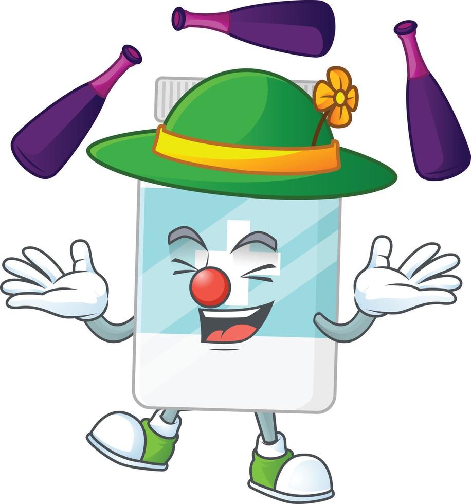 Supplement bottle Cartoon character vector